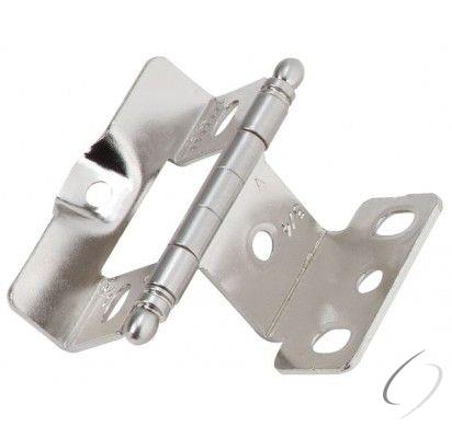 Amerock PK3175TBG9 3/4" (19 mm) Full Inset Full Wrap Ball Tip Cabinet Hinge Sterling Nickel Finish