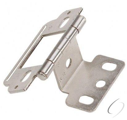 Amerock PK3180TG9 3/4" (19 mm) Full Inset Partial Wrap Cabinet Hinge Sterling Nickel Finish