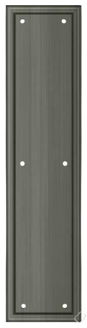 PP2280U15A Framed Push Plate; Heavy Duty; 3-1/2" x 15"; Antique Nickel Finish