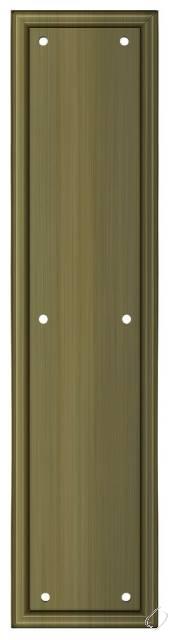 PP2280U5 Framed Push Plate; Heavy Duty; 3-1/2" x 15"; Antique Brass Finish