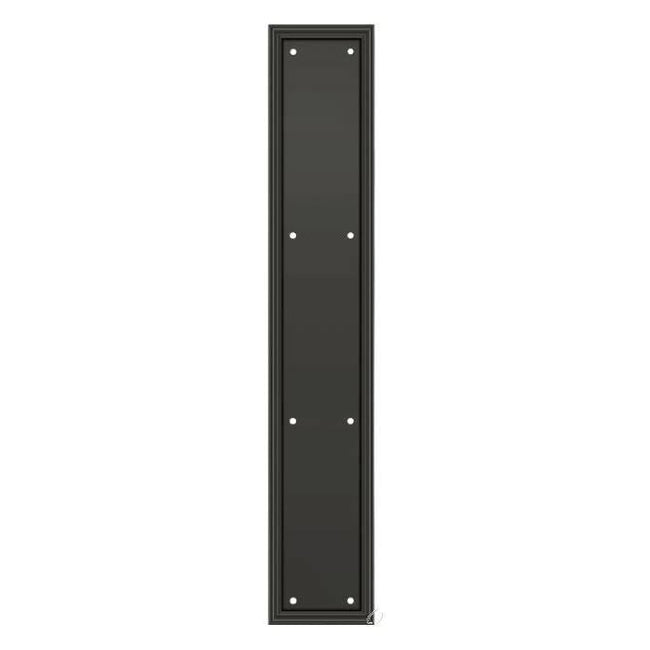 PP2281U10B Framed Push Plate; Heavy Duty; 3-1/2" x 20"; Oil Rubbed Bronze Finish