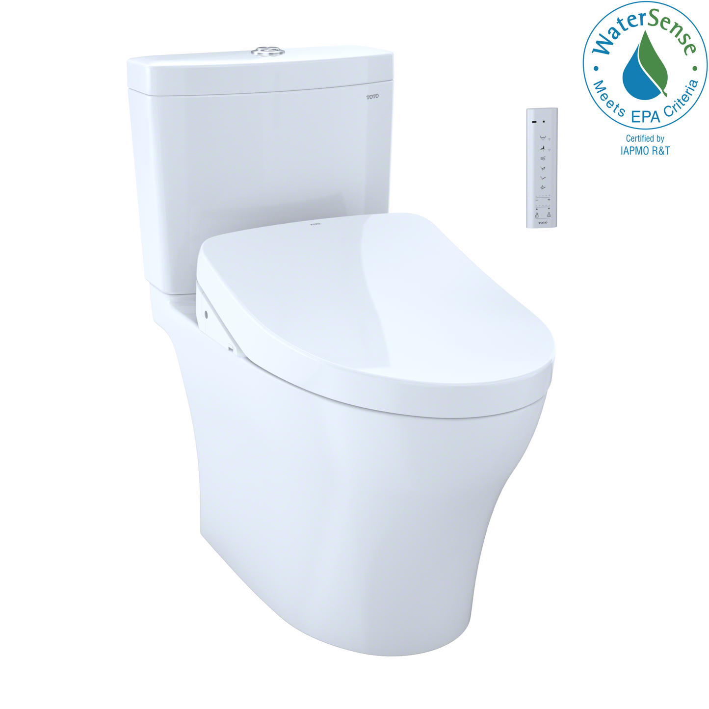 Toto MW4463046CUMFG#01 - WASHLET+ Aquia IV 1G Two-Piece Elongated Dual Flush 1.0 and 0.8 GPF Toilet