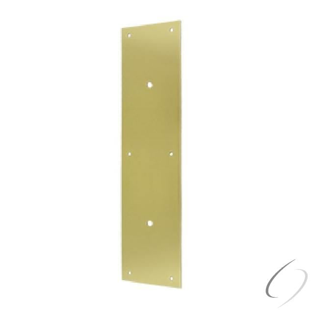 PPH3515U3 Push Plate 15" for 8" Door Pull; Bright Brass Finish
