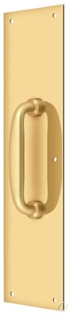 PPH55CR003 Push Plate with Handle 3-1/2" x 15 " - Handle 5 1/2"; Lifetime Brass Finish