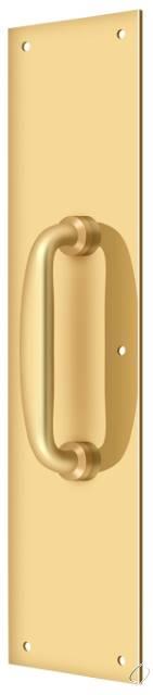 PPH55CR003 Push Plate with Handle 3-1/2" x 15 " - Handle 5 1/2"; Lifetime Brass Finish