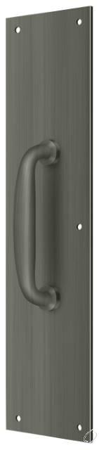 PPH55U15A Push Plate with Handle 3-1/2" x 15 " - Handle 5 1/2"; Antique Nickel Finish