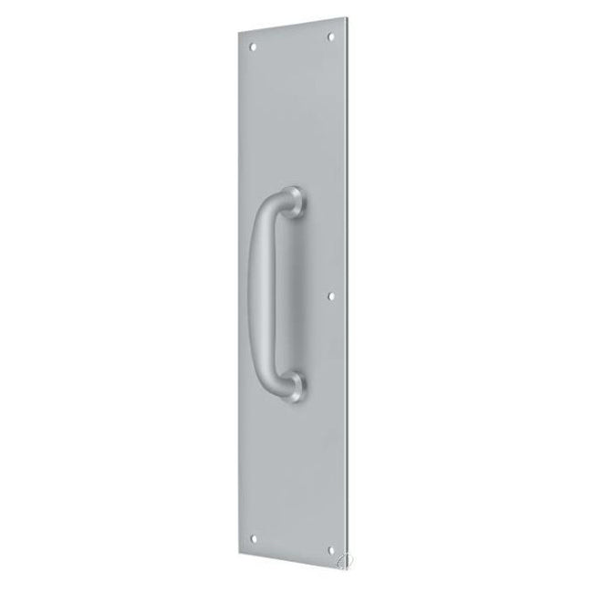 PPH55U26D Push Plate with Handle 3-1/2" x 15 " - Handle 5 1/2"; Satin Chrome Finish