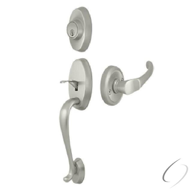 PRRHCHU15 Riversdale Handleset with Chapelton Lever Entry; Satin Nickel Finish