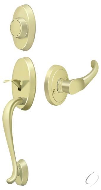 PRRHeavy DutyCHU3 Riversdale Handleset with Chapelton Lever Dummy; Bright Brass Finish