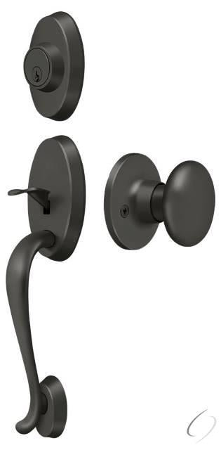 PRRHRKU10B Riversdale Handleset with Round Knob Entry; Oil Rubbed Bronze Finish