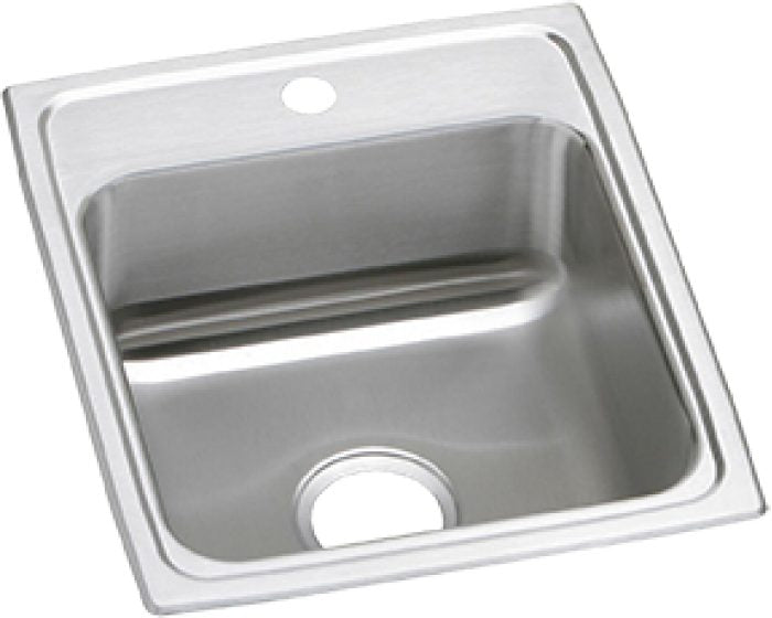 Elkay PSR17201 - 20 Gauge Stainless Steel 17" x 20" x 7.125" Single Bowl Drop-in Kitchen Sink