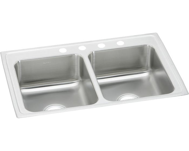 Elkay PSR33214 - 20 Gauge Stainless Steel 33" x 21.25" x 7.5" Double Bowl Drop-in Kitchen Sink