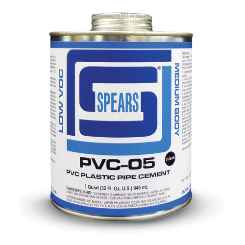 PVC05C-030 - Low VOC Regular Body Clear PVC Cement -  1 pt
