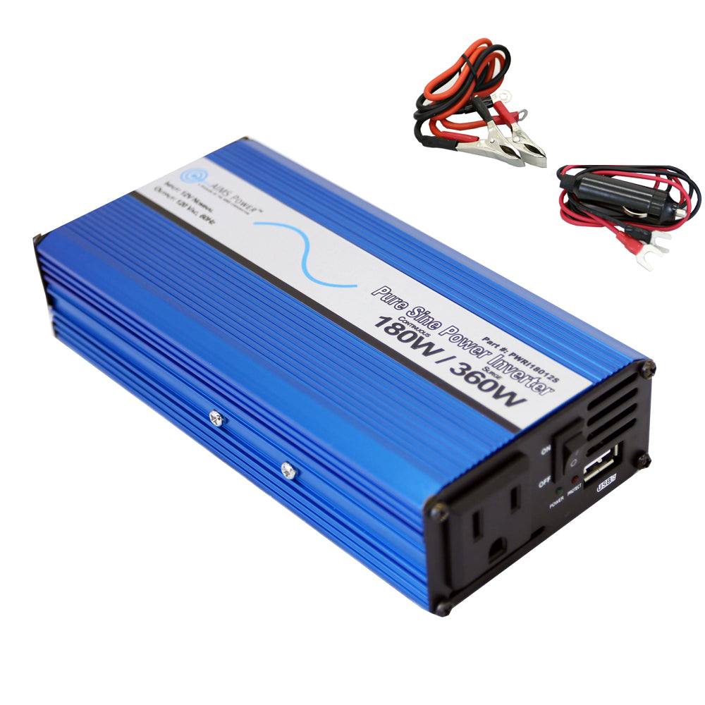 PWRI18012S - 180 Watt Pure Sine Power Inverter with USB Port