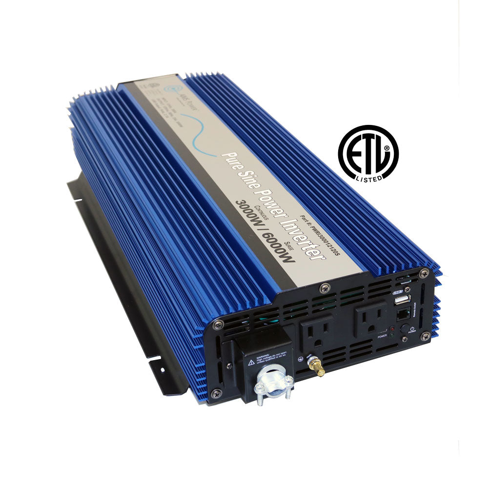 PWRI300012120SUL - 3000 Watt Pure Sine Inverter ETL Listed conforms to UL 458 / CSA 22.2