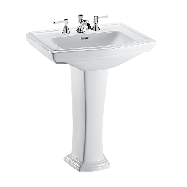 Toto LPT780.8#01 - Clayton 27" Pedestal Bathroom Sink with 3 Faucet Holes Drilled and Overflow-Cotto