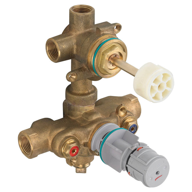 R522 - Two-Handle Thermostatic Rough Valve with Built-In 2-Way Diverter