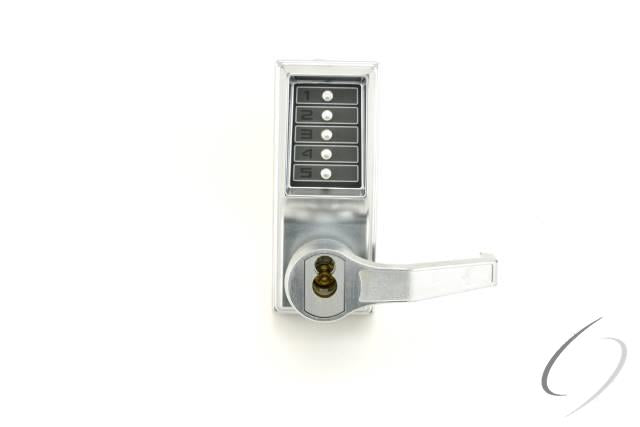 Right Hand Mechanical Pushbutton Lever Mortise Combination Entry Passage Lockout with Key Override;