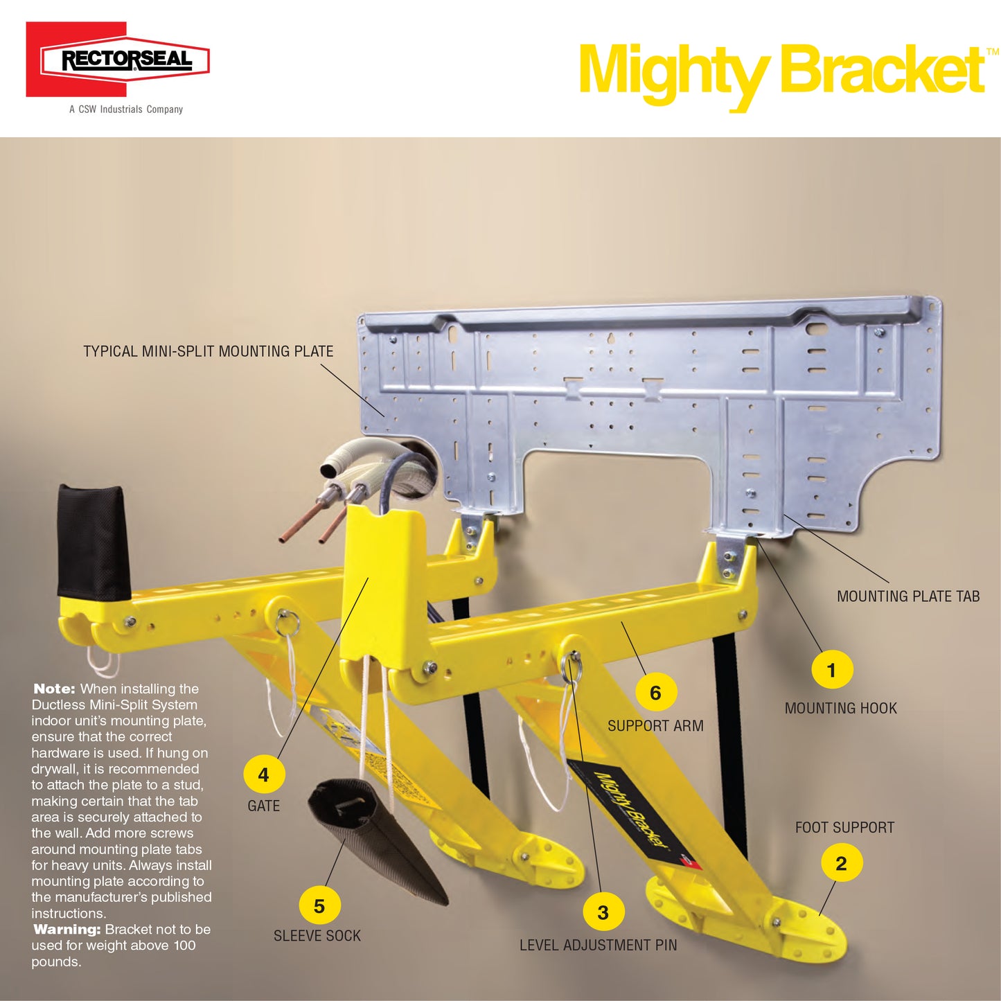 Rectorseal 97705 - Mighty Bracket Mini-Split Installation Support