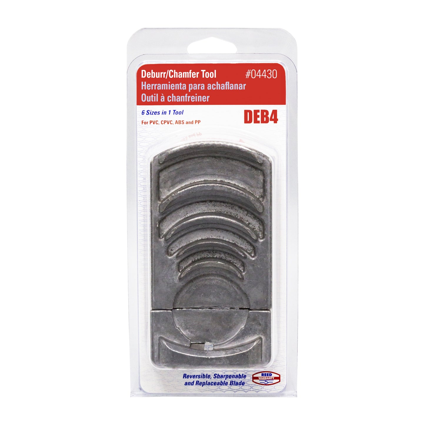 Reed Manufacturing DEB4 -Deburr / Chamfer Tool for Plastic Pipe, 1-1/4" to 4"