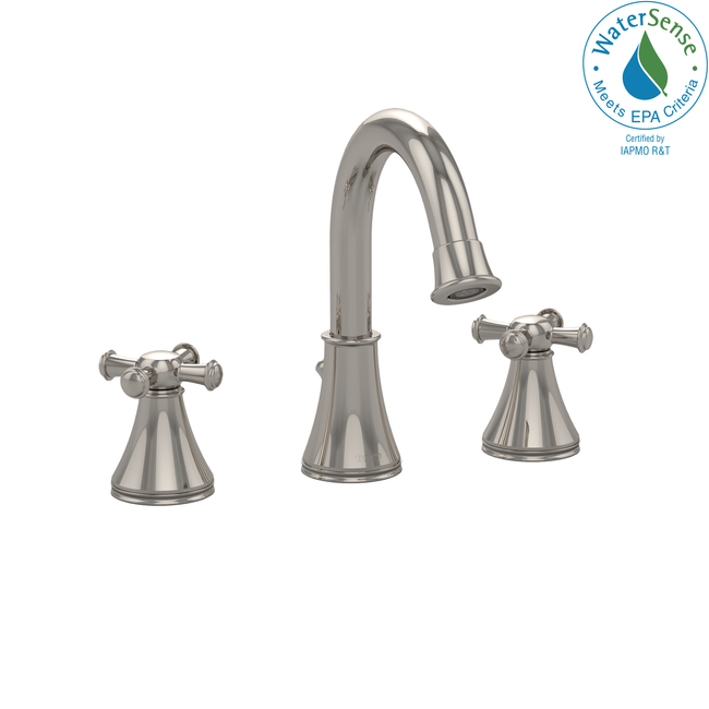 Toto TL220DDH#PN - Vivian Widespread Bathroom Faucet with Cross Handles- Polished Nickel