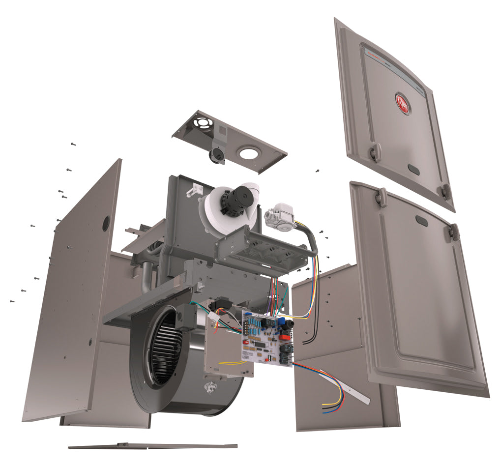 Rheem R802v R801C - Classic Series 80% Gas Furnace, Single Stage, 100K BTU, Upflow ...