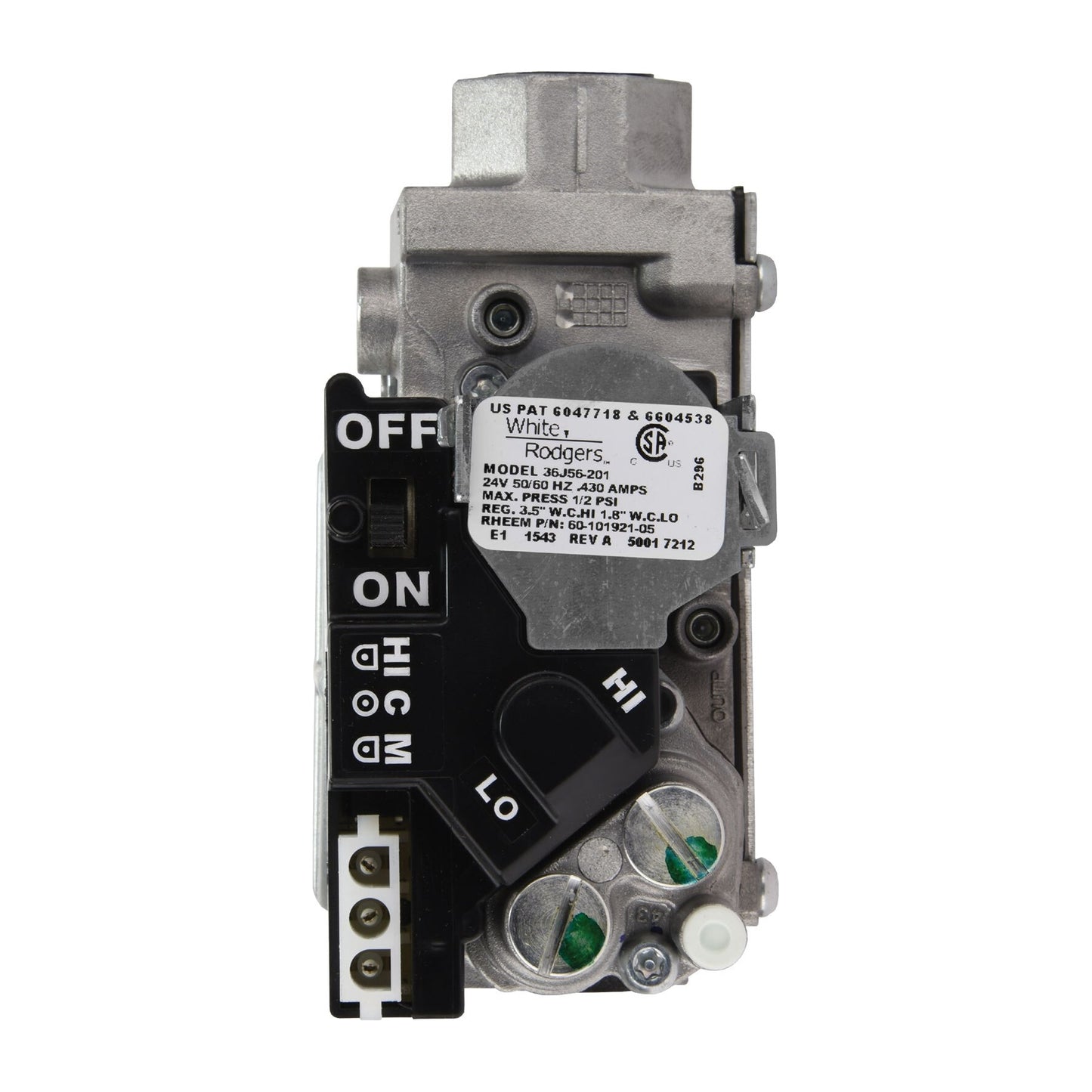 60-101921-05 - 140,000 BTU Gas Valve - 1/2" NPT x 1/2" NPT - 2 Stage