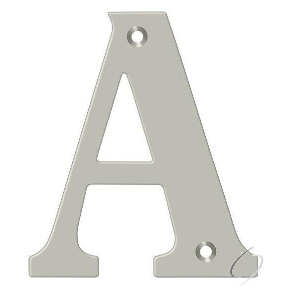 RL4A-15 4" Residential Letter A; Satin Nickel Finish