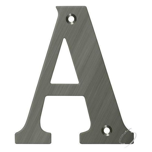 RL4A-15A 4" Residential Letter A; Antique Nickel Finish