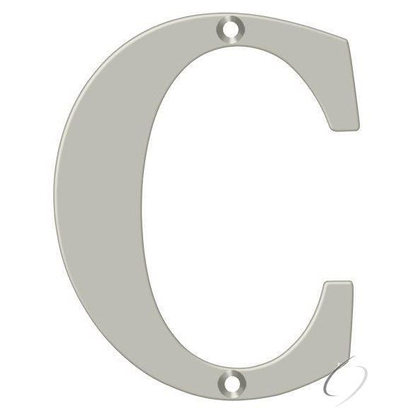 RL4C-15 4" Residential Letter C; Satin Nickel Finish