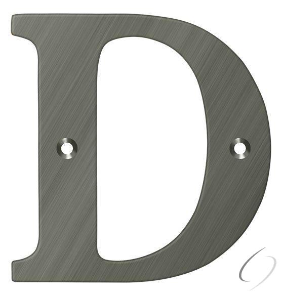 RL4D-15A 4" Residential Letter D; Antique Nickel Finish