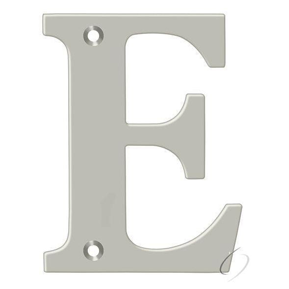 RL4E-15 4" Residential Letter E; Satin Nickel Finish
