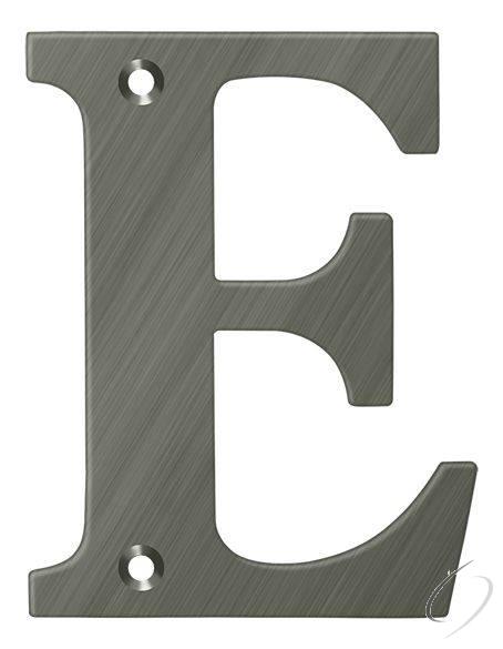 RL4E-15A 4" Residential Letter E; Antique Nickel Finish