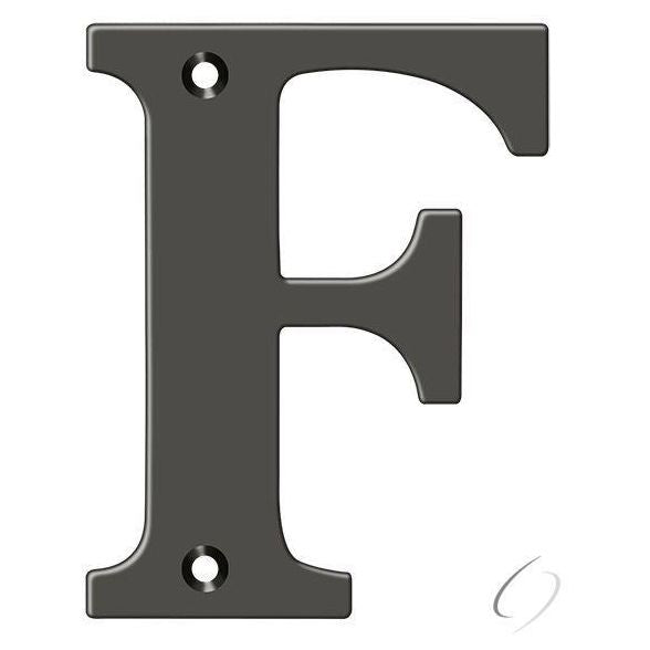 RL4F-10B 4" Residential Letter F; Oil Rubbed Bronze Finish