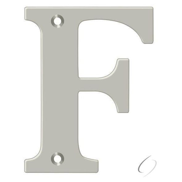 RL4F-15 4" Residential Letter F; Satin Nickel Finish