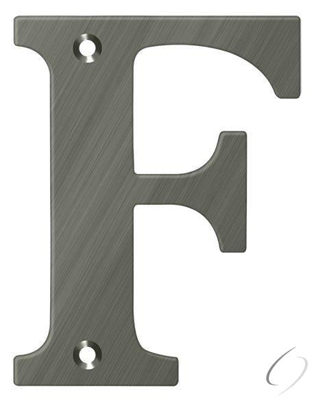 RL4F-15A 4" Residential Letter F; Antique Nickel Finish