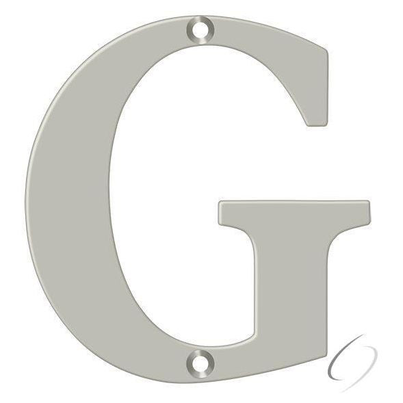 RL4G-15 4" Residential Letter G; Satin Nickel Finish