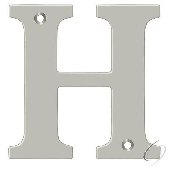 RL4H-15 4" Residential Letter H; Satin Nickel Finish