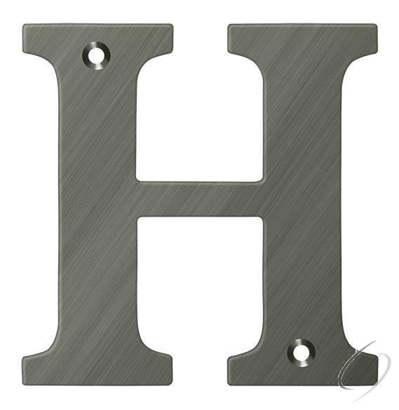 RL4H-15A 4" Residential Letter H; Antique Nickel Finish