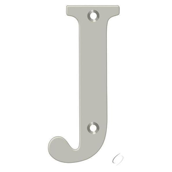 RL4J-15 4" Residential Letter J; Satin Nickel Finish