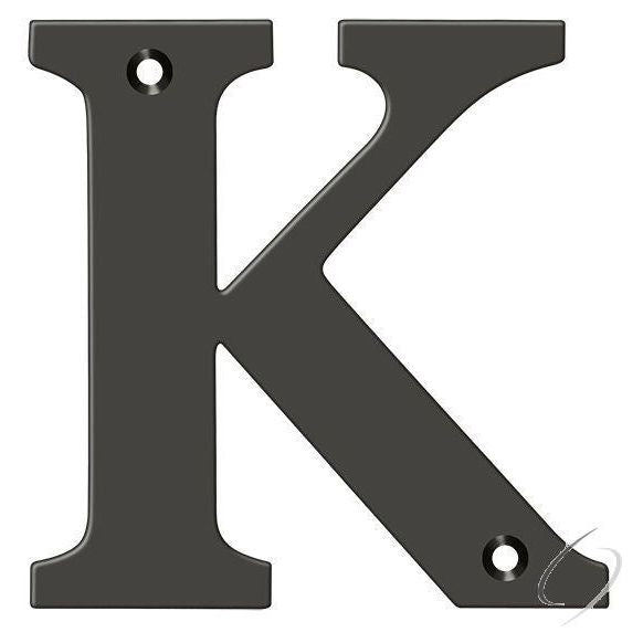RL4K-10B 4" Residential Letter K; Oil Rubbed Bronze Finish