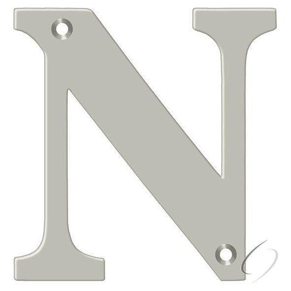 RL4N-15 4" Residential Letter N; Satin Nickel Finish