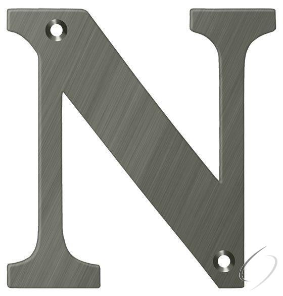 RL4N-15A 4" Residential Letter N; Antique Nickel Finish