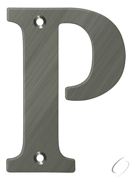 RL4P-15A 4" Residential Letter P; Antique Nickel Finish