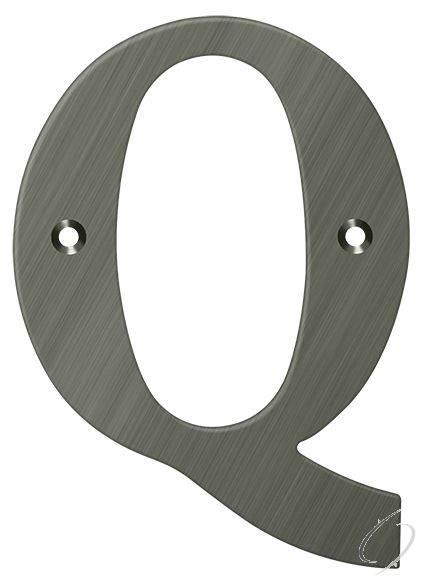 RL4Q-15A 4" Residential Letter Q; Antique Nickel Finish