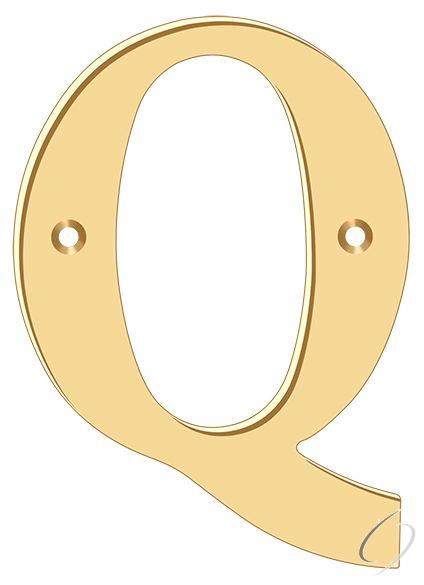 RL4Q-CR003 4" Residential Letter Q; Lifetime Brass Finish