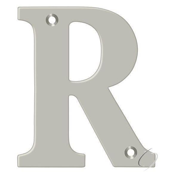 RL4R-15 4" Residential Letter R; Satin Nickel Finish