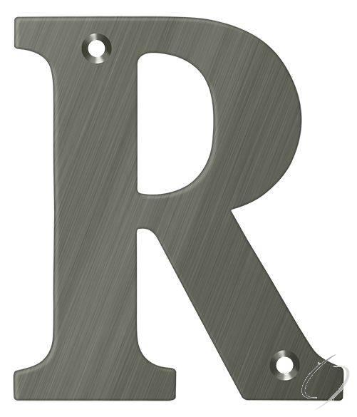 RL4R-15A 4" Residential Letter R; Antique Nickel Finish