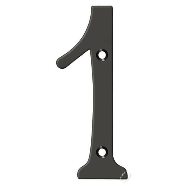 RN4-1U10B 4" Numbers; Solid Brass; Oil Rubbed Bronze Finish