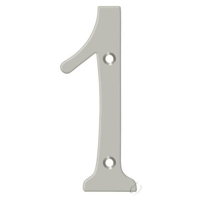 RN4-1U15 4" Numbers; Solid Brass; Satin Nickel Finish
